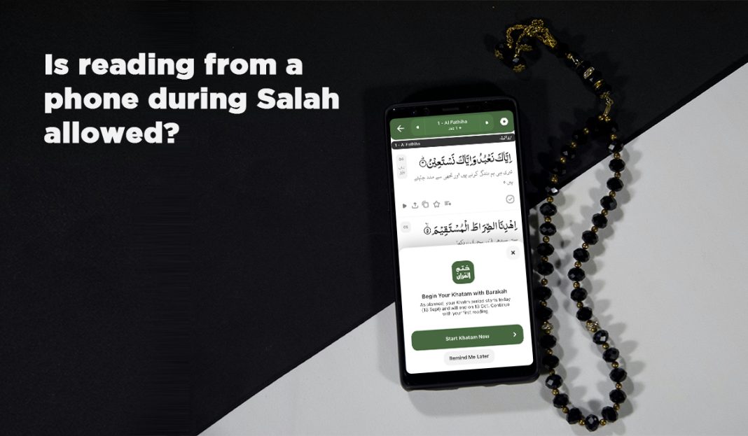 Is Reading from a Phone During Salah allowed Is Reading from a Phone During Salah allowed